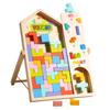 Wooden Puzzle Montessori Educational Toy Tetris Jigsaw Puzzle Russian Desktop Game Building Blocks 3D Puzzle Brain Training Memory Training Spatial