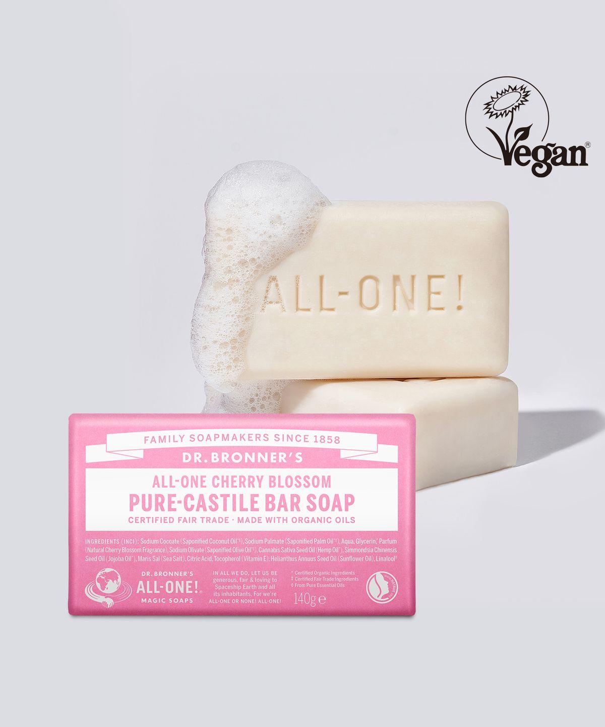 [2PACK] Cherry Blossom Pure Castile Bar Soap 140g Cherry Blossom + Almond
