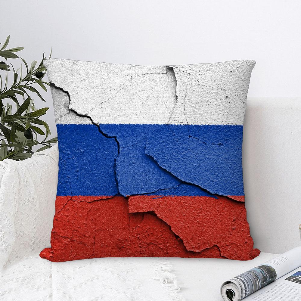 Russia Flag Print Pillow Case Sofa Decorative Home Double-sided Print Plush Square Throw Pillow Covers Cushion Decor Cover