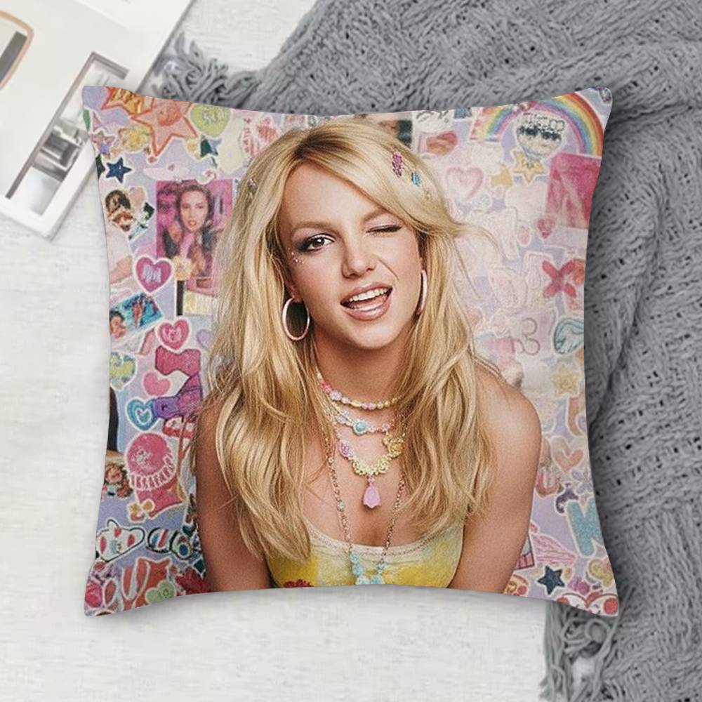 BBritney Spears Doublesided Printed Square Decorative Cushion Cover for Sofa Living Room Home Decor