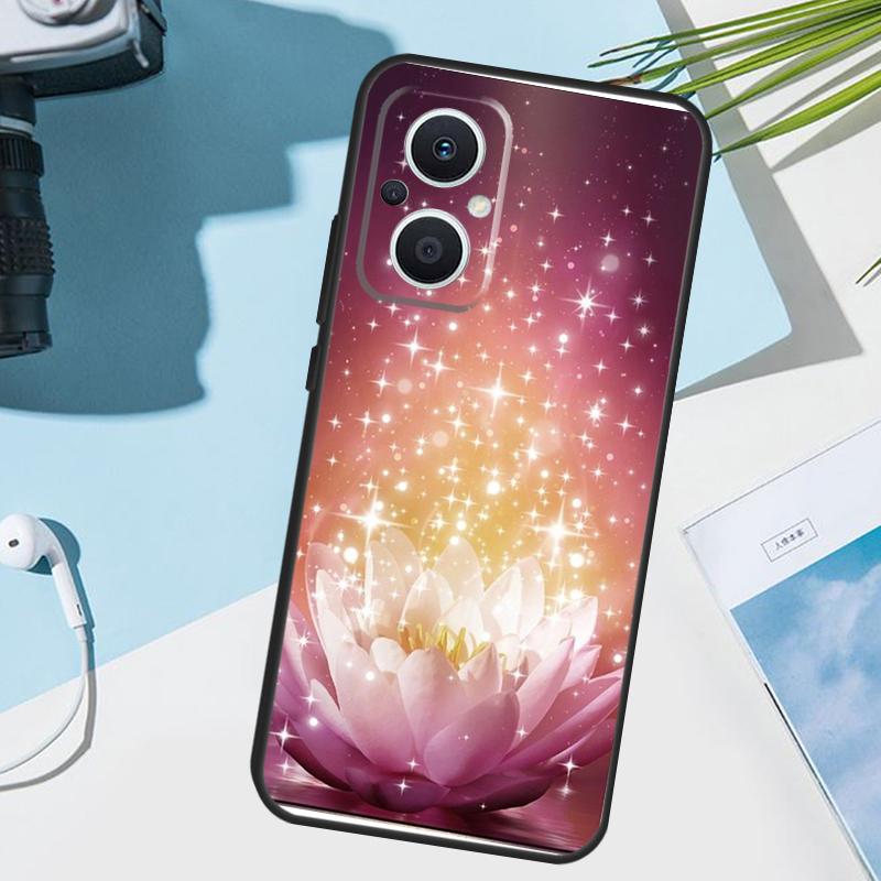 Lotus Blue White Flowers Cover For OPPO Reno 14F 13F 12F 11F 8T 7 8 Lite 10 11 12 13 14 OPPO Find X9 X8 X5 X6 Pro Case