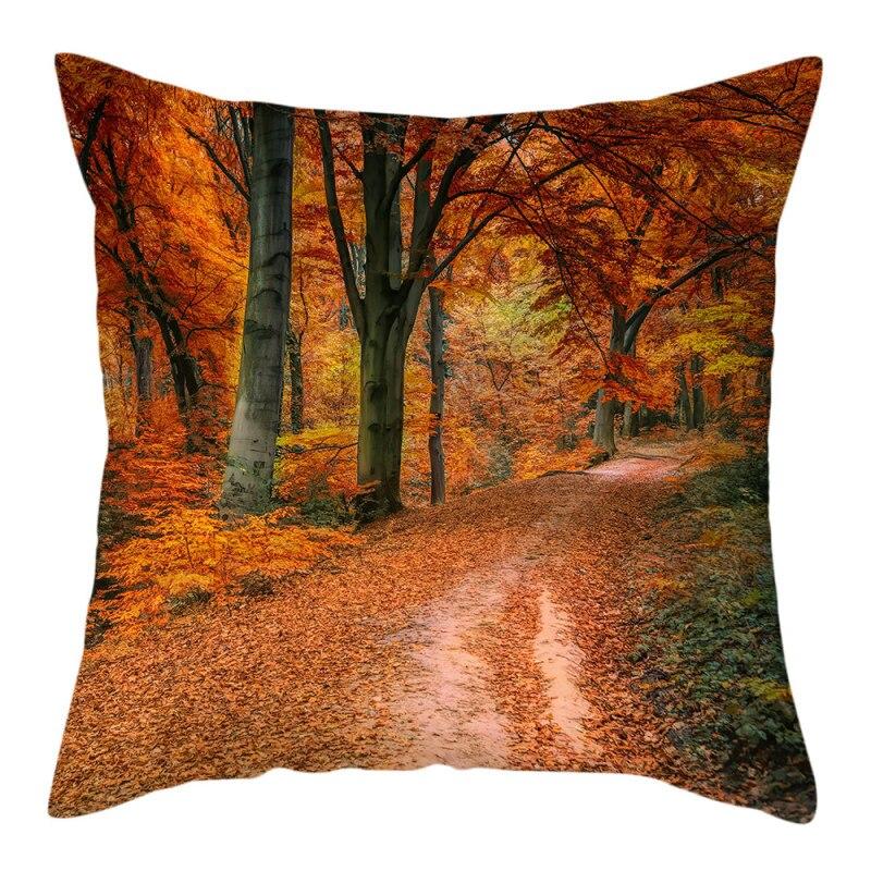 Gold Leaves Luxury Soft Cushion Cover Pillow Case Maple Leaf Sofa Home Decor 17/"