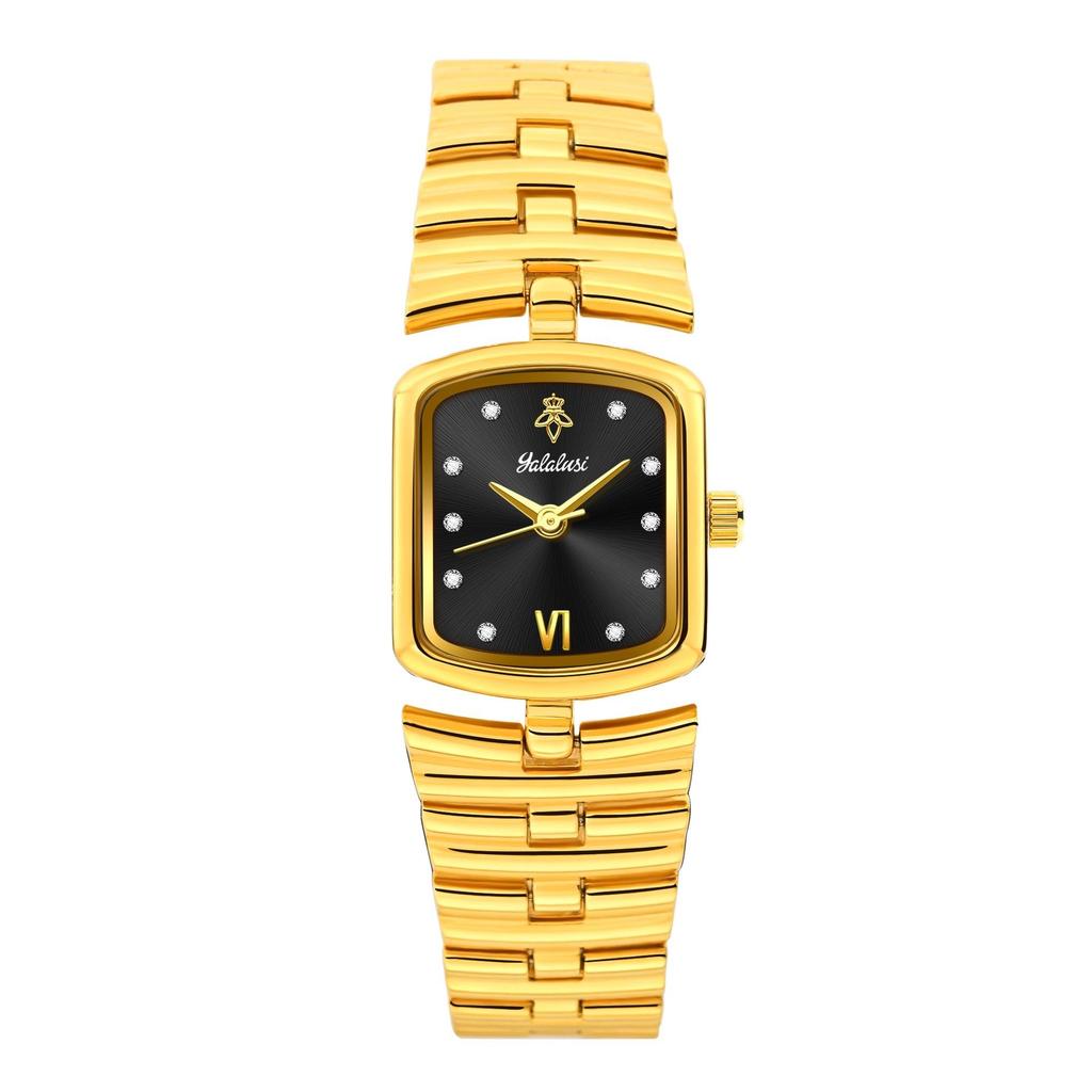 Luxury Ladies Fashion Quartz Watch Simple Scale Square Dial Gold Plated Women Watches Business Stainless Steel Clock