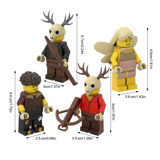 Yousheng 1/3/4Pcs Survival Horror Game Action Figure Cartoon Deer Goat Owl Bear Wolf Bat Men Figurine Decoration Ornament Forest Night Game Fans