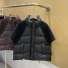 Winter new knitted splicing stand-up collar down jacket vest women's short loose casual white duck down warm jacket