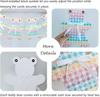 8Pcs Rainbow Gingham Bear Paper Bunting Garland, Colorful Gradient Plaid Bear Banner with Bowknot, Aesthetic Wall Decor for Picn