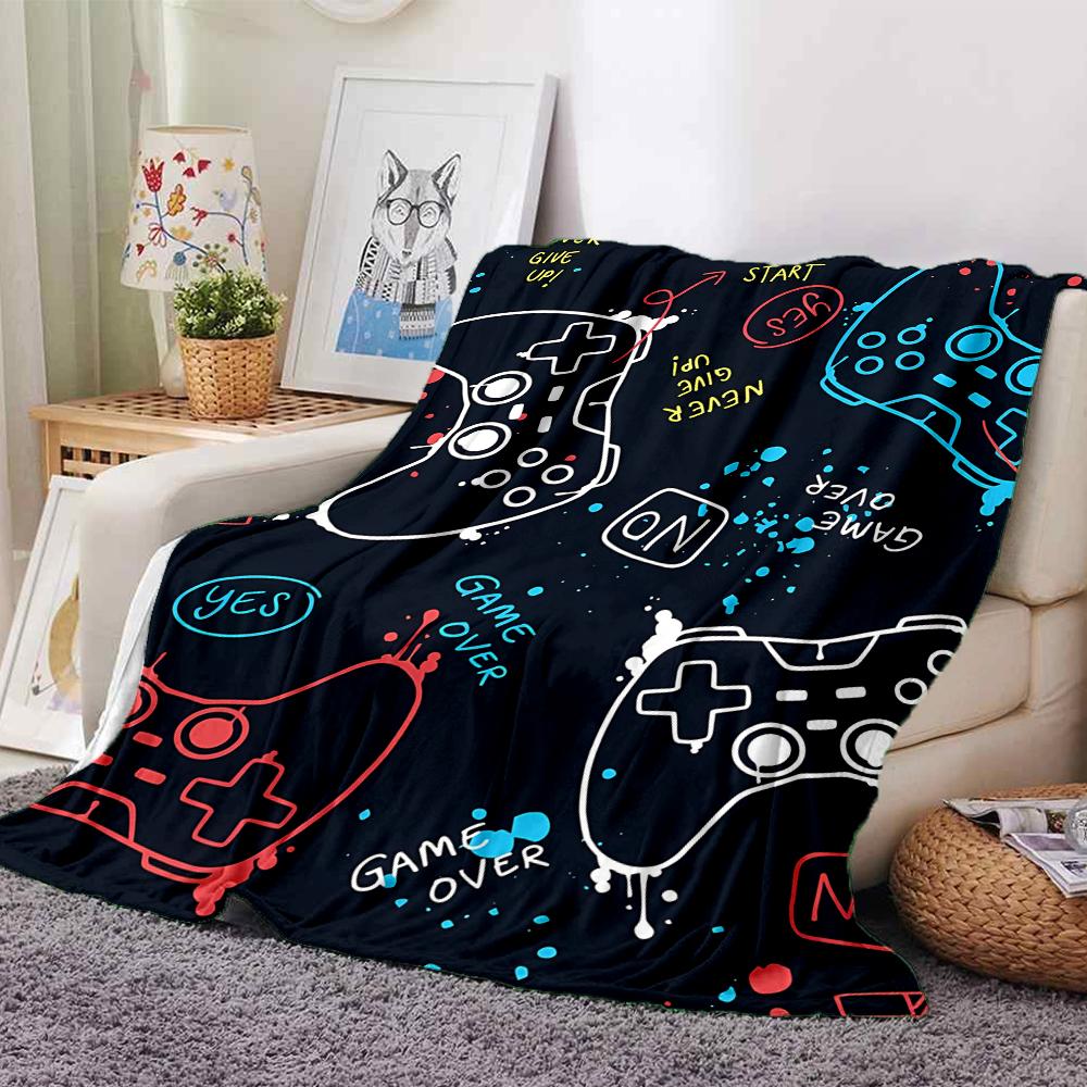 Game Controller Theme Printed Blanket - Perfect for Couch, Bed, Travel & Outdoor Use | Machine Washable, Cozy & Durable.