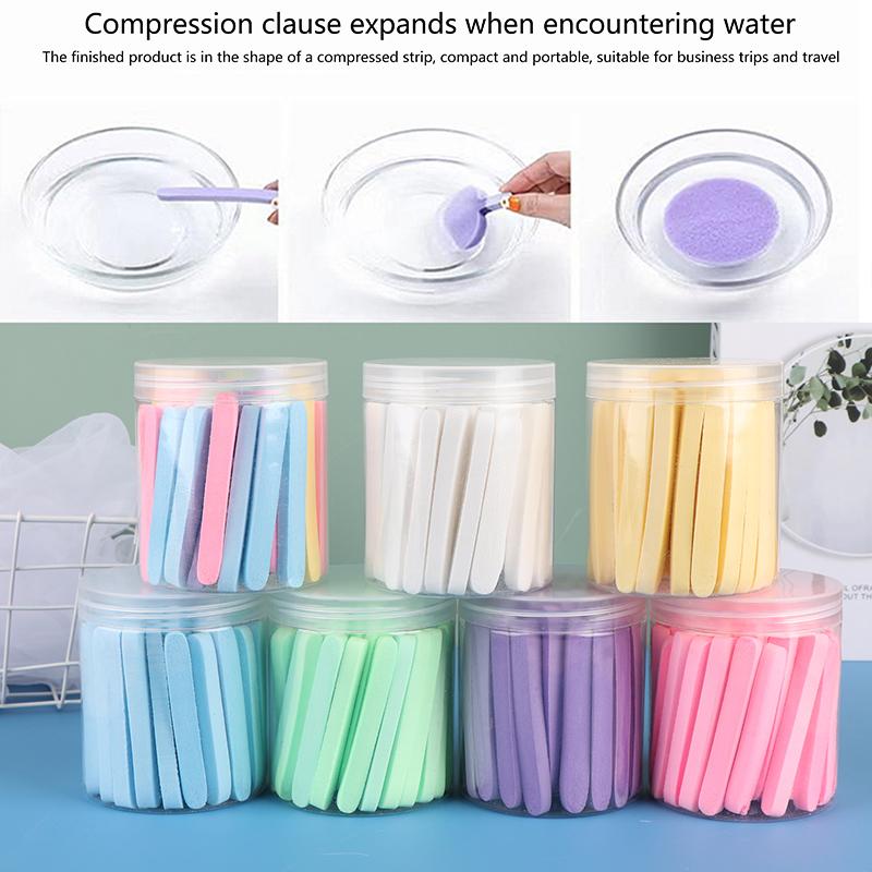 50Pcs Comp1.Ressed Face Wash Wash Face Sponge Clean Face Disposable Powder Puff Face Cleansing Cotton Pad Cleansing Beauty Strip