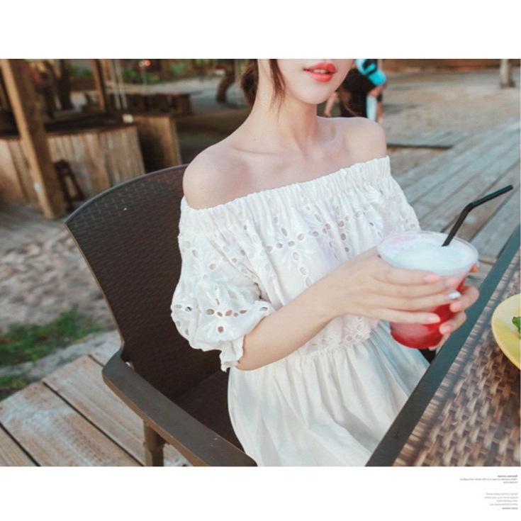 Women's Bohemian Long Summer Beach Dress Holiday Sheath One Shoulder Dresses