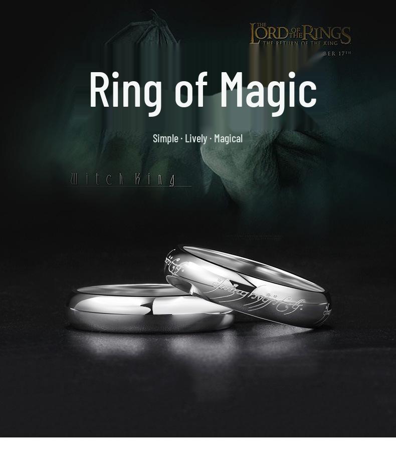 S925 Sterling Silver Magic Ring - Unisex European Retro Style, Lord of the Rings Inspired, Smooth Surface Couple Ring