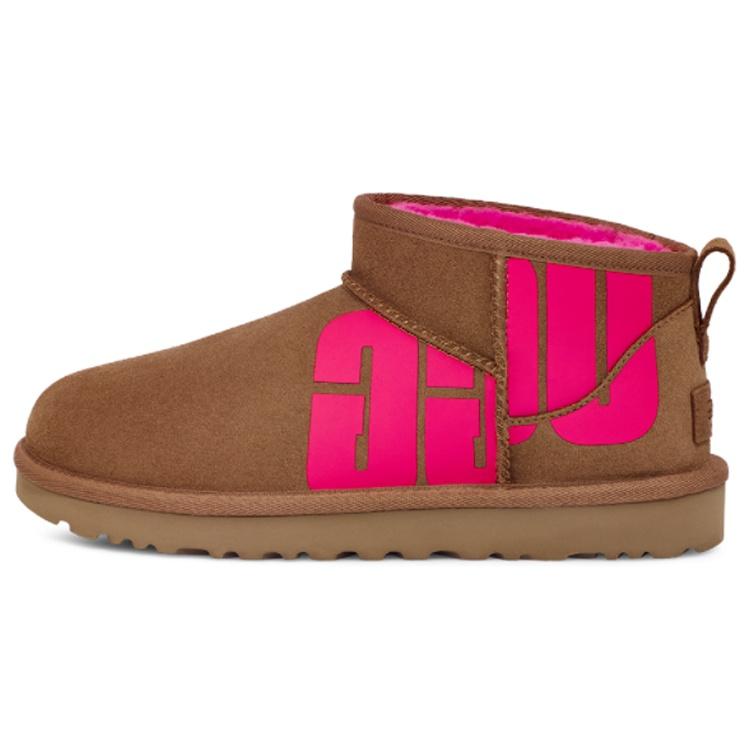 (WMNS) UGG Classic Ultra Mini Broken Logo Chestnut Pink Women s 1126373-CTPNK EU 38