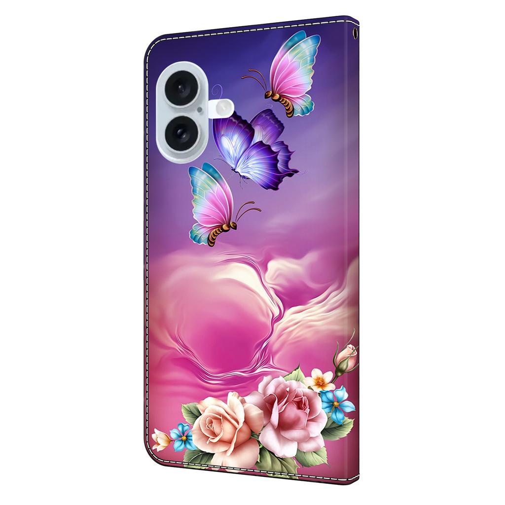 For iPhone 16 Wallet Case Pattern Printing Stand Leather Flip Phone Cover