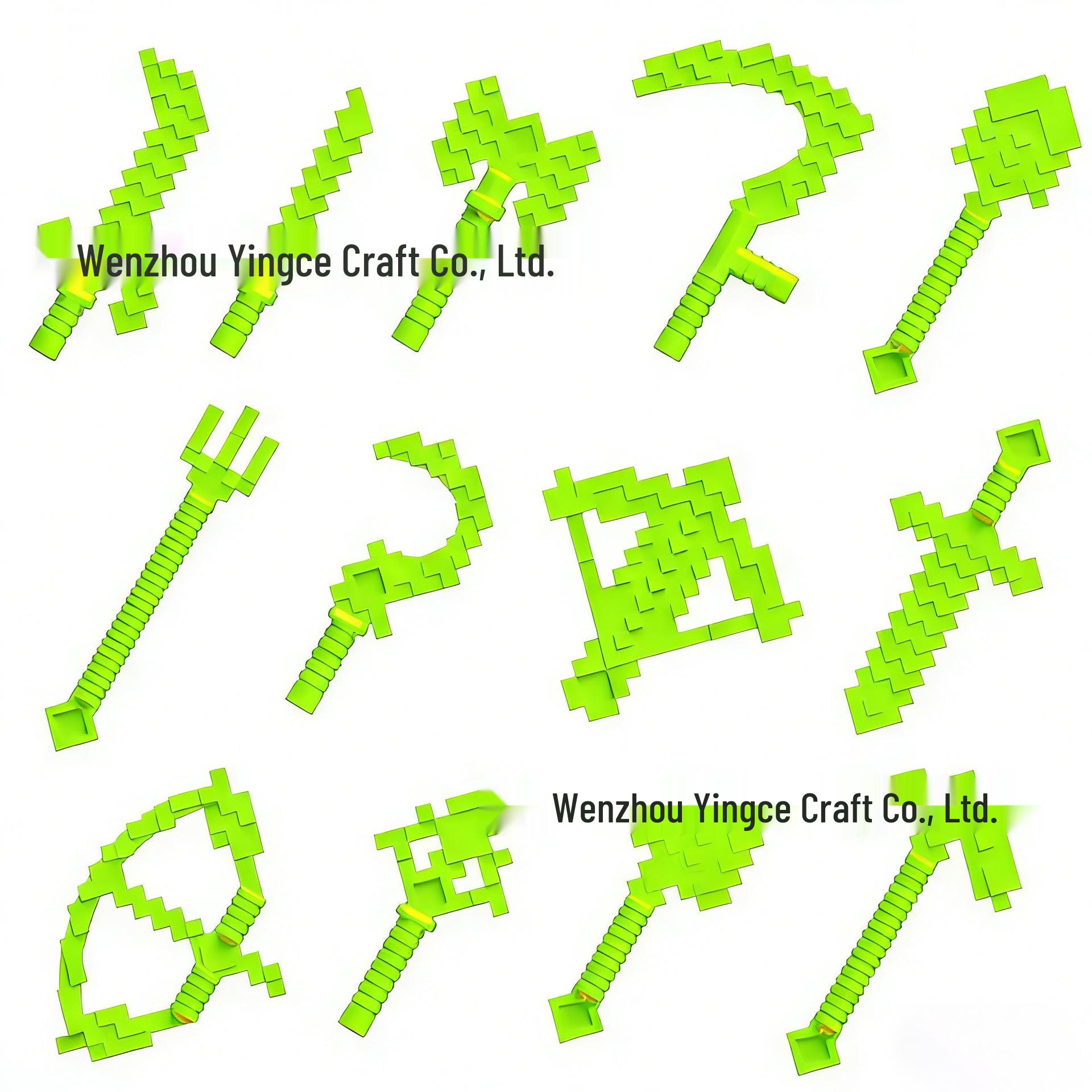 Multicolored Minecraft Building Block Weapons & Accessories зелёный