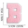 Roaring Sky A-Z Pink Chenille Embroidery Patch: 7cm Iron-on Sticker for Bags