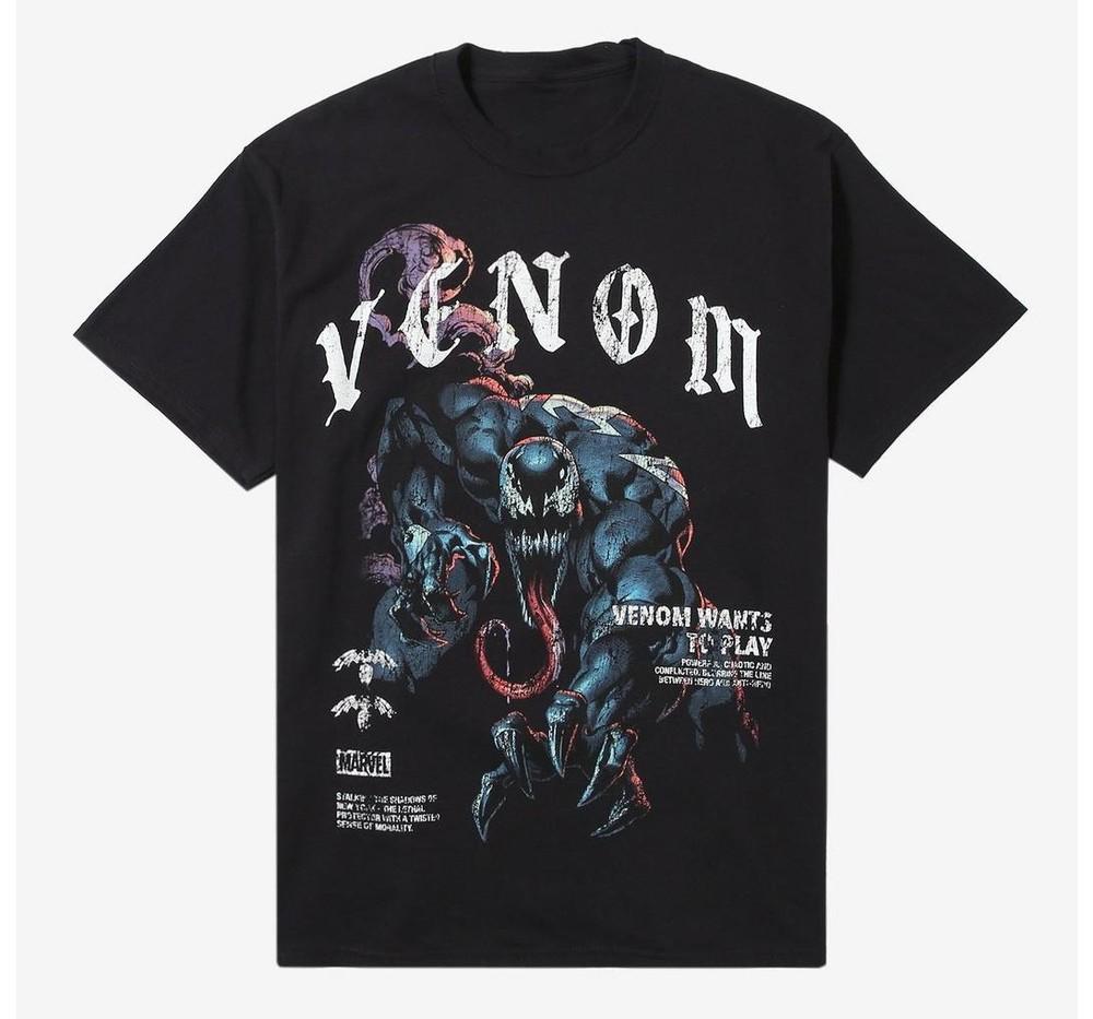 Футболка Marvel Venom Размер S-5XL DTG Репринт Унисекс Футболка XXXXL