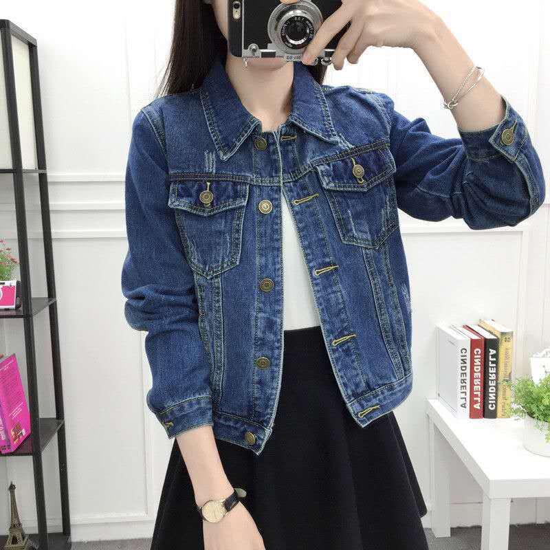 Women's Autumn/Winter Slim Korean Denim Jacket - Trendy, Versatile, Body-Shaping Harajuku Style