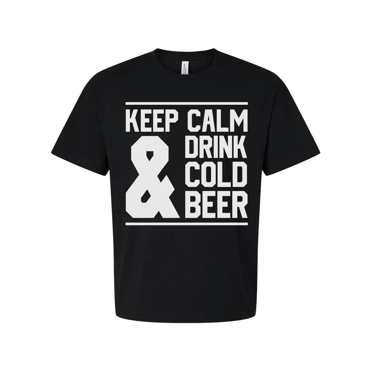 

Keep Calm Drink Cold Beer Graphic Tee For Unisex Casual Wear All Day Comfort And 2XL