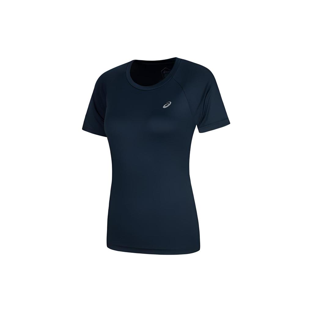 Asics Round Neck Pullover Comfortable Breathable Short Sleeve T-Shirt Women Tops Dark-Blue 2012C697-405