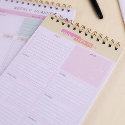 Spiral Notepad To Do List Notebook Stationery Undated Schedule Book Delicate Plan Book Weekly Planner Notebook Fitness