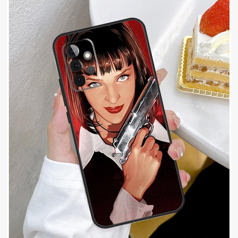 Mia Pulp Fiction Case For Samsung Galaxy A55 A35 A15 A14 A34 A54 A73 A53 A33 A23 A13 A12 A32 A52 A51 Cover