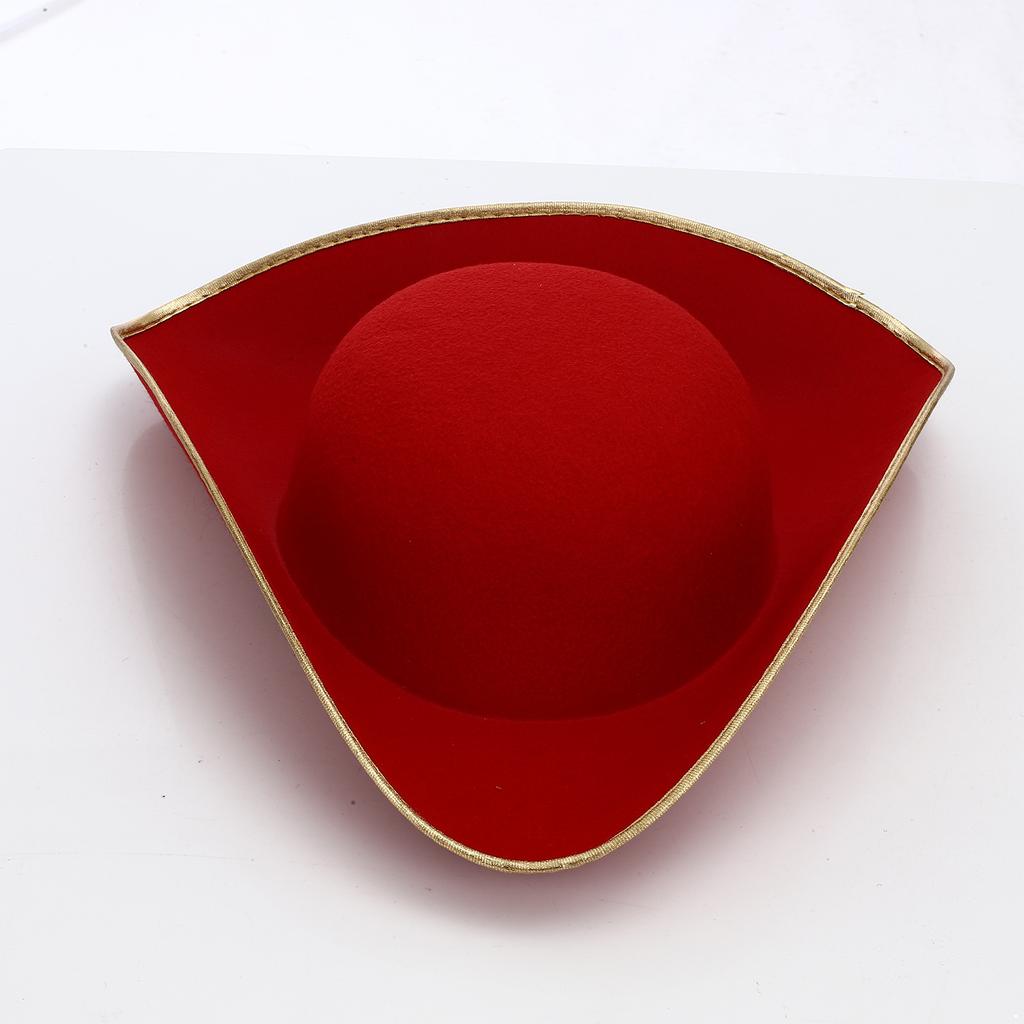 Unisex Halloween Pirate Hat Tricorn Style Distressed Felt with Metallic Brim Cosplay Accessory 1Pc