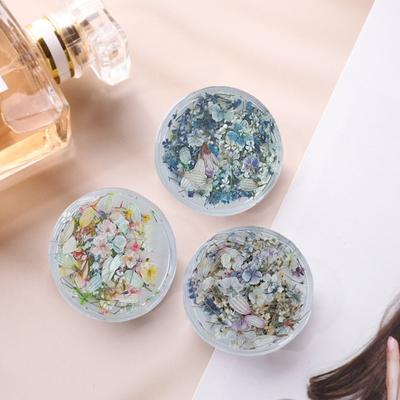 1 Box Nagelornamente, nicht fallende Paste, leicht, Ölgemälde-Serie, DIY, Mini-natürliche getrocknete Blumen, Nagelkunst-Dekorationen für den Abschlussball