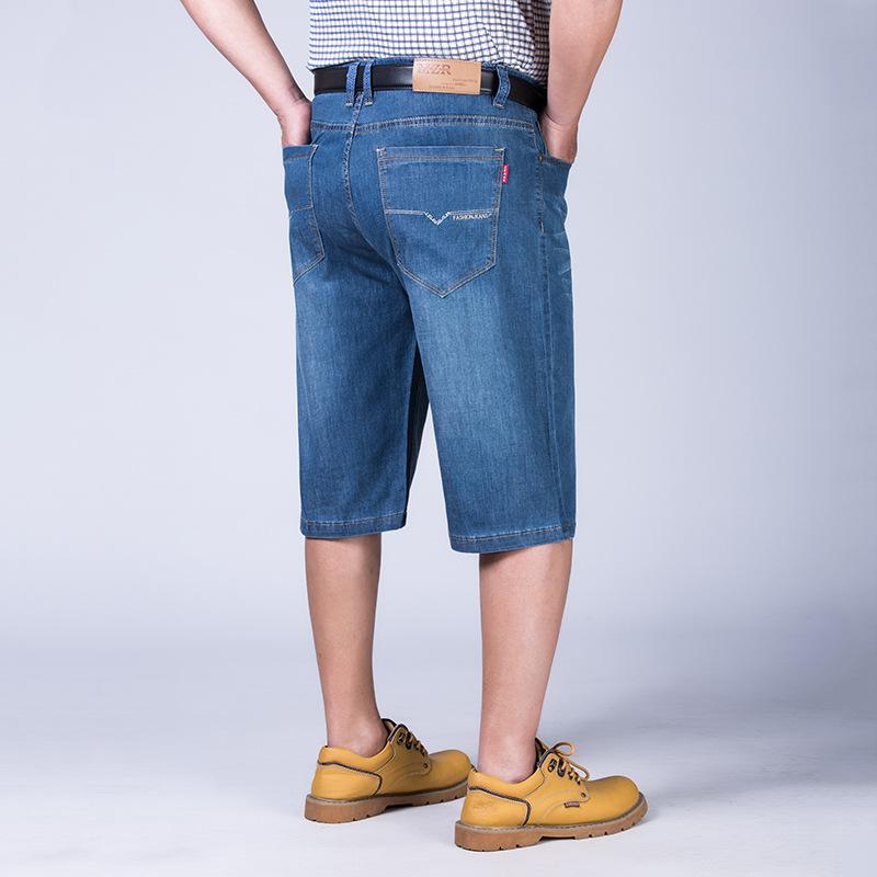 Καλοκαιρινή λεπτή ενότητα Χαλαρή Plus Size Τζιν Ανδρικό παντελόνι ελαστικό 5 πόντους σε παντελόνι Λίπο φαρδύ παντελόνι