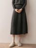 2025 Autumn/Winter Women's High-Waisted Cashmere Thick Knit Skirt with Elastic Waist