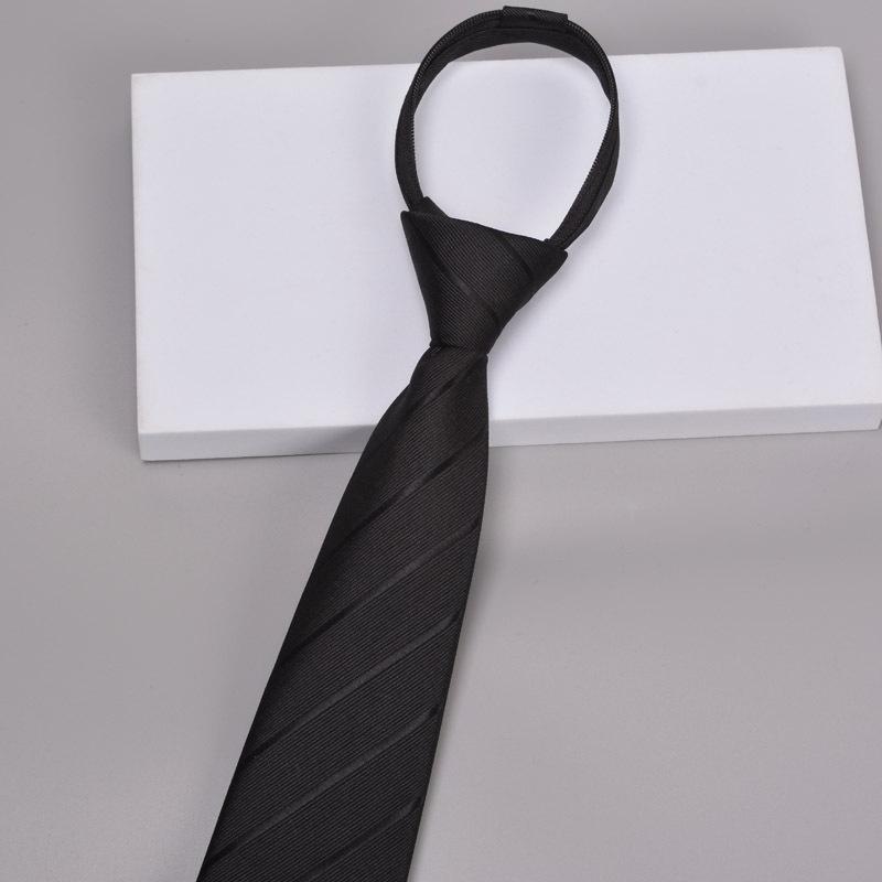 Krawatte Herren Reißverschluss Knotenfrei Klassisch Blau Schwarz Burgunder Einfarbig Gestreift Anzug Kleid Kragen