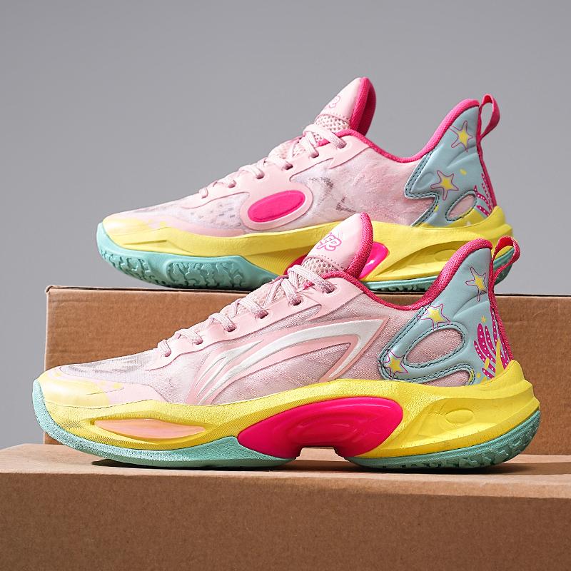 Men's Basketball Shoes Breathable Cushioning Non-Slip Wearable Runing Shoes Gym Training Athletic Basketball Sneakers for Women