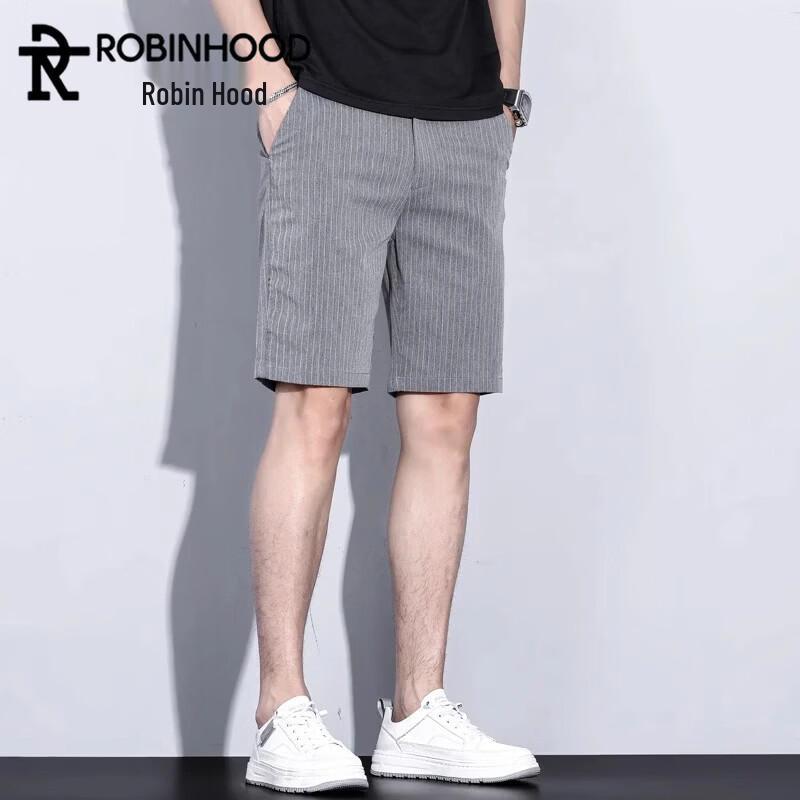 ROBINHOOD Men s Summer Striped Straight Fit Casual Shorts 38