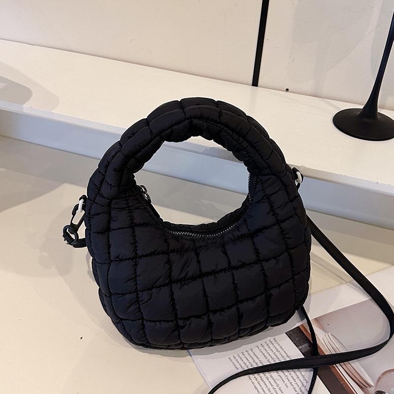 Women's Lightweight Cloud Bubble Crossbody Bag - Luxury Grid, Exquisite Dumpling Design