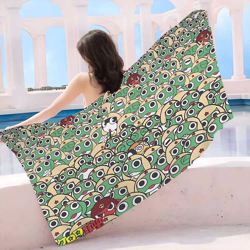 Cartoon Funny K-Keroros Gunsou Frog Microfiber Beach Towel Absorbent Quick dry Soft Yoga Swimming Resort Mountain Climbing Towel