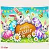 2D Easter Bunny & Colorful Eggs Backdrop Spring Holiday Party Decoration