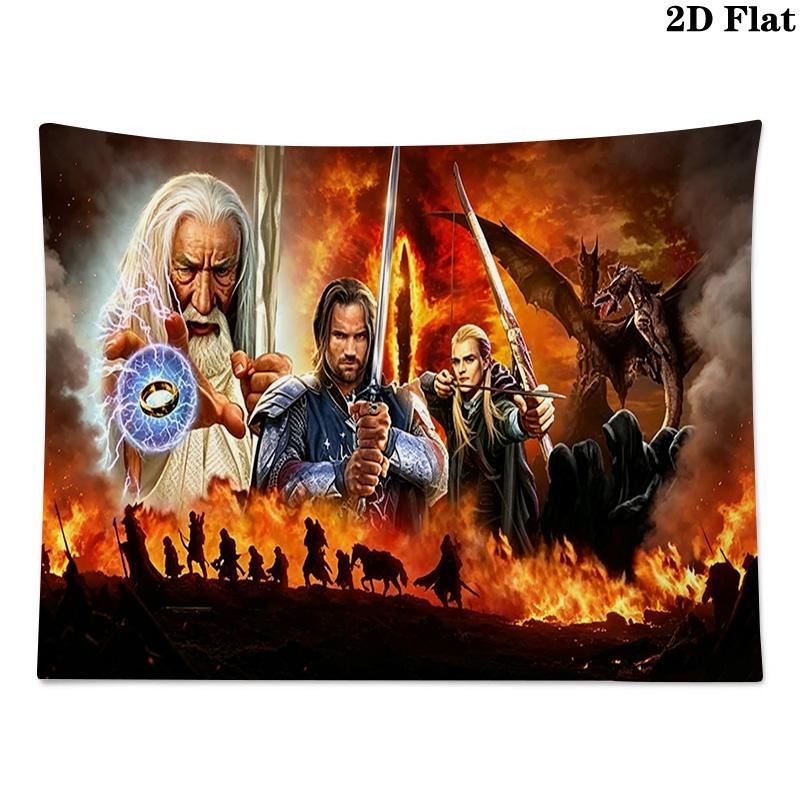 Lord Rings Wall Tapestry Aesthetic Wall Hanging Printed Fabric Blanket Decorative Tapestries for Bedroom Living Room Home Decor
