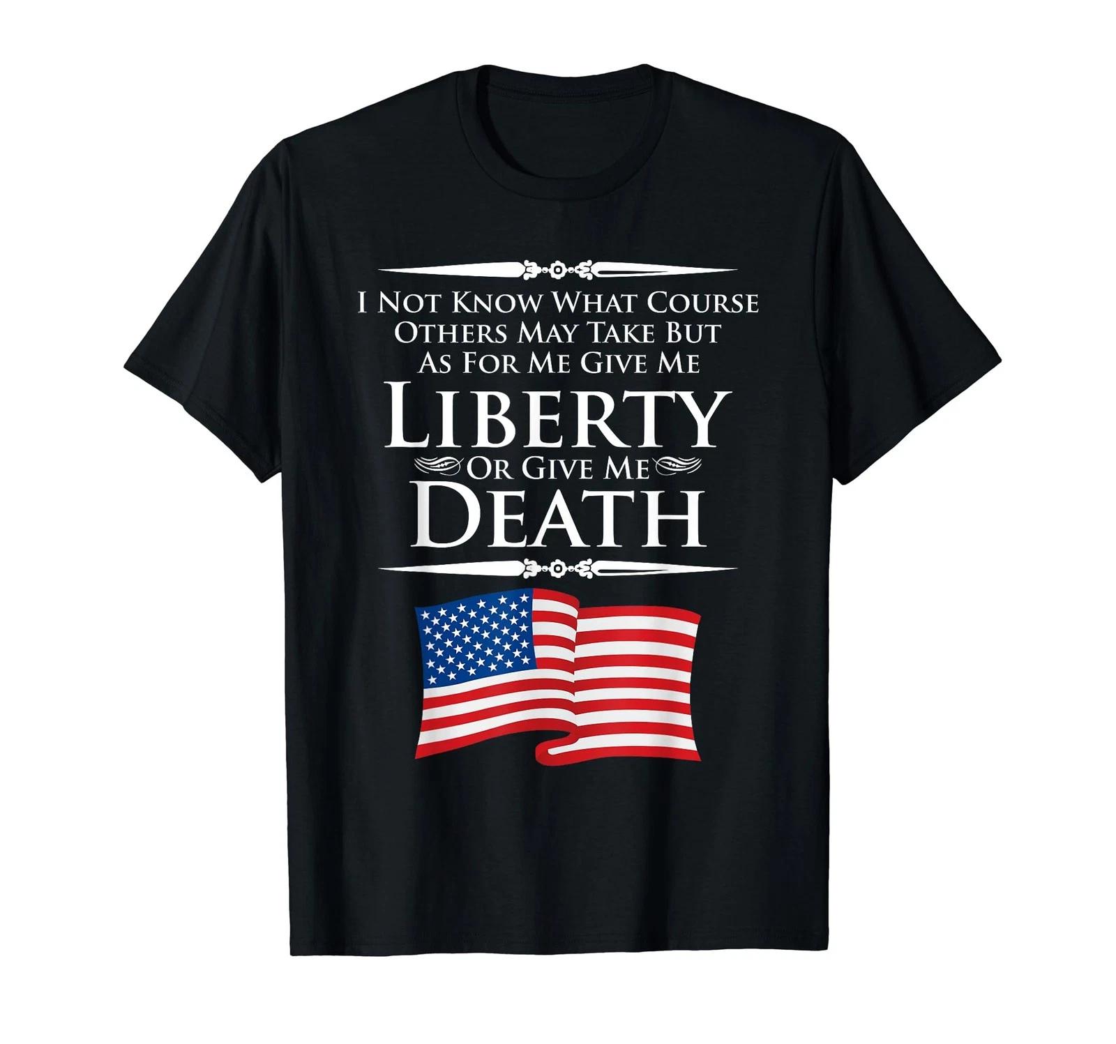 Give Me Liberty or Give me Death Quotation T-Shirt L