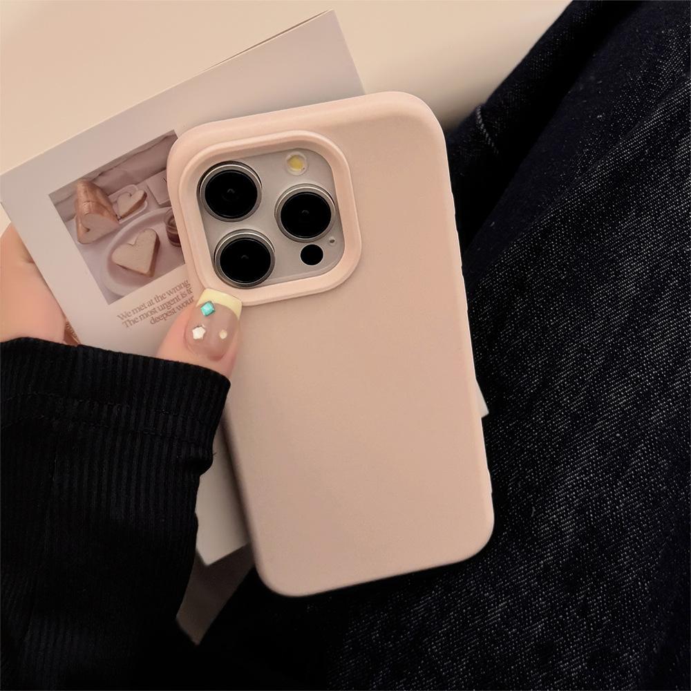 Solid Color Simple Iphone17pro Max Suitable for 15 IPhone Case 16 High End Silicone 13 Anti Fall 12