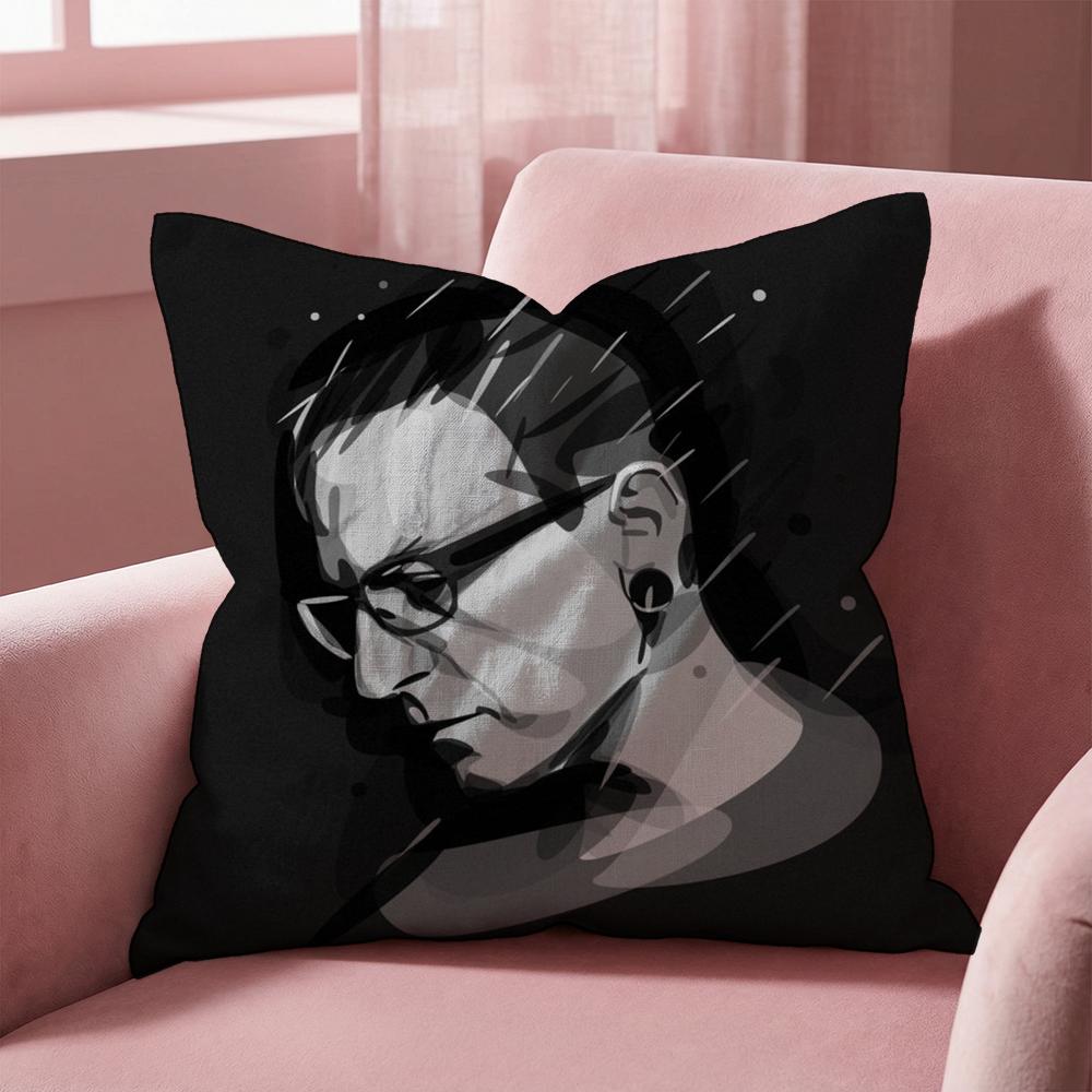 C-Chester B-Bennington Cushion Cover Multi-Scene Pillow Cover for Home & Car - Reversible, Soft & Durable for Daily Use