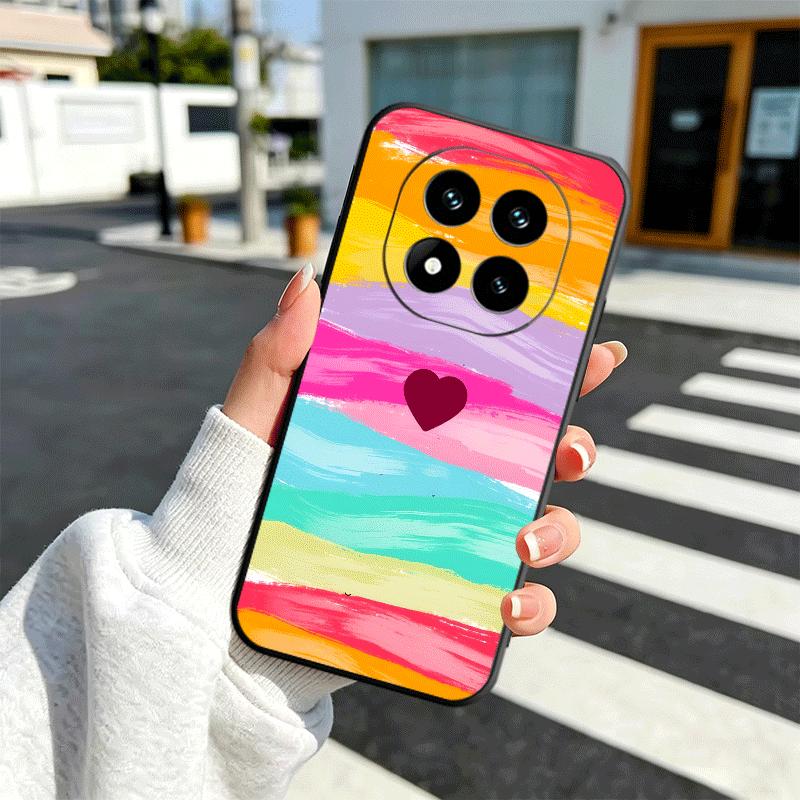 Rainbow Gradient Love Desgin Soft Phone Case for Xiaomi Redmi Note 12 13 14 15 Pro Plus 11 12S 11S 11T 10 4G Black Cover Back Sh