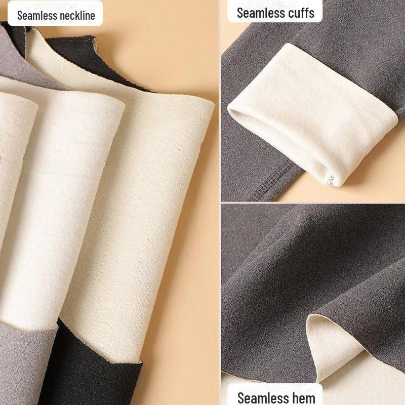 Men's Thermal Underwear Set: Seamless, Thick, Heat-Storing Autumn/Winter Suit with Double-Sided German Velvet.