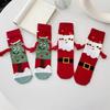 1/2pairs Christmas Socks Gift Autumn/Winter Women's Sock Big Red Birthday Three Dimensional Hand In Hand Cute Mid Socks