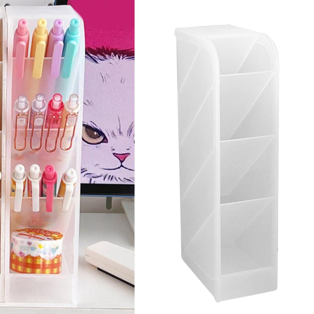 Desktop Storage Box 4 Layers Cartoon Space Saving Durable Lipstick Organizer Box for Desk Home