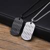 Mprainbow Mens Dog Tag Necklaces, Waterproof Stainless Steel Geometric Pendant Collar Birthday Gifts for Father Dad Husband Son