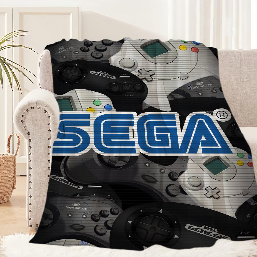Logo S-Sega Fashion Blanket Plush Nap Sofa rug for Living Room Warm Office Bedroom Birthday Home Travel Kid Gifts