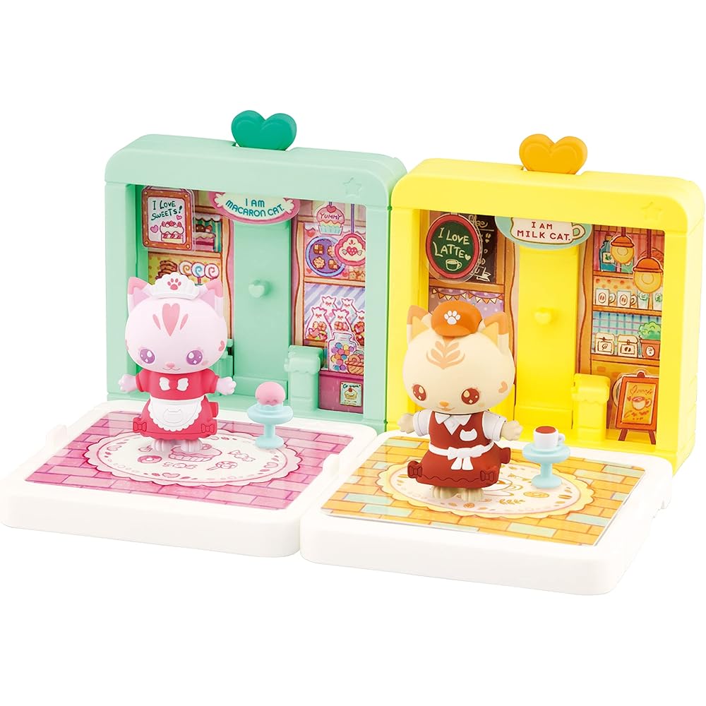 MegaHouse Snap Friends Twin Cat Candy Shop and Creamy Cafe Playset
