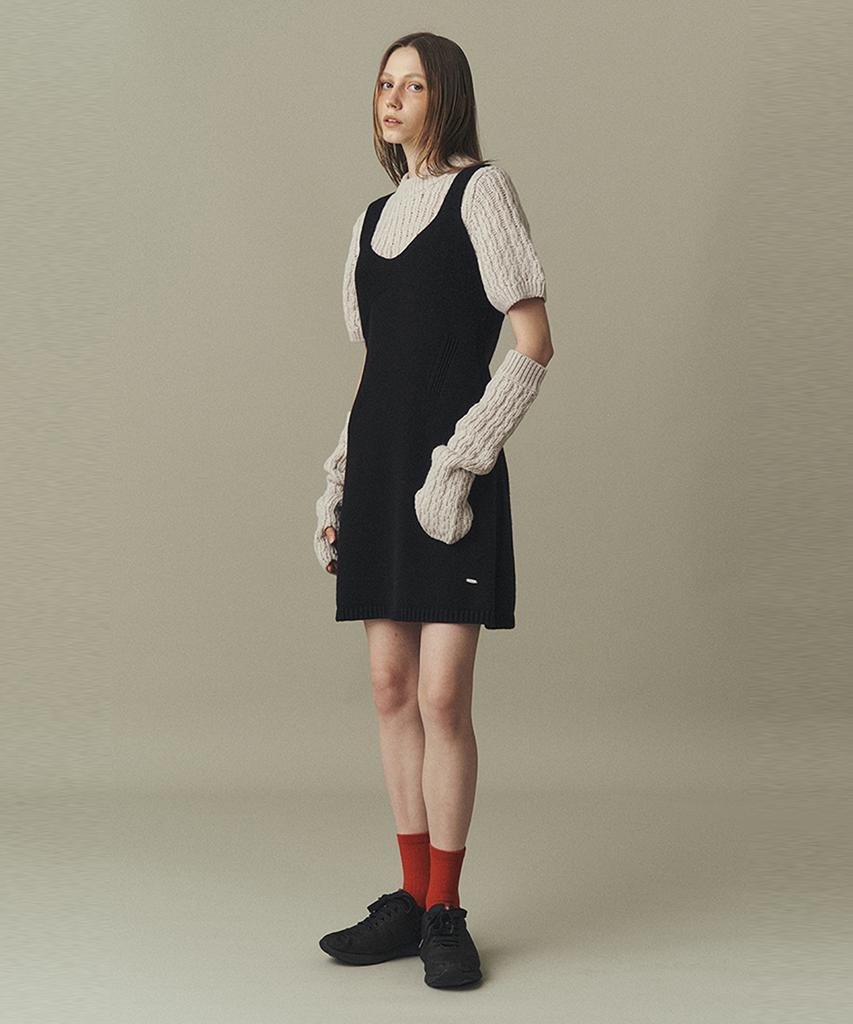 Awi Wool Blend Knit Dress_Black