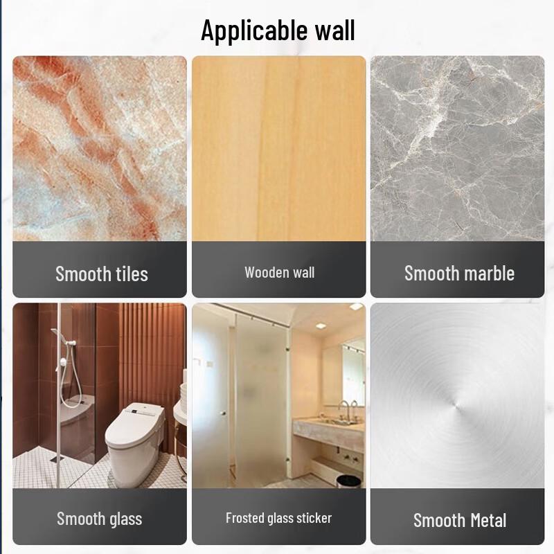 Punch-Free Bathroom Wall Hook Rack