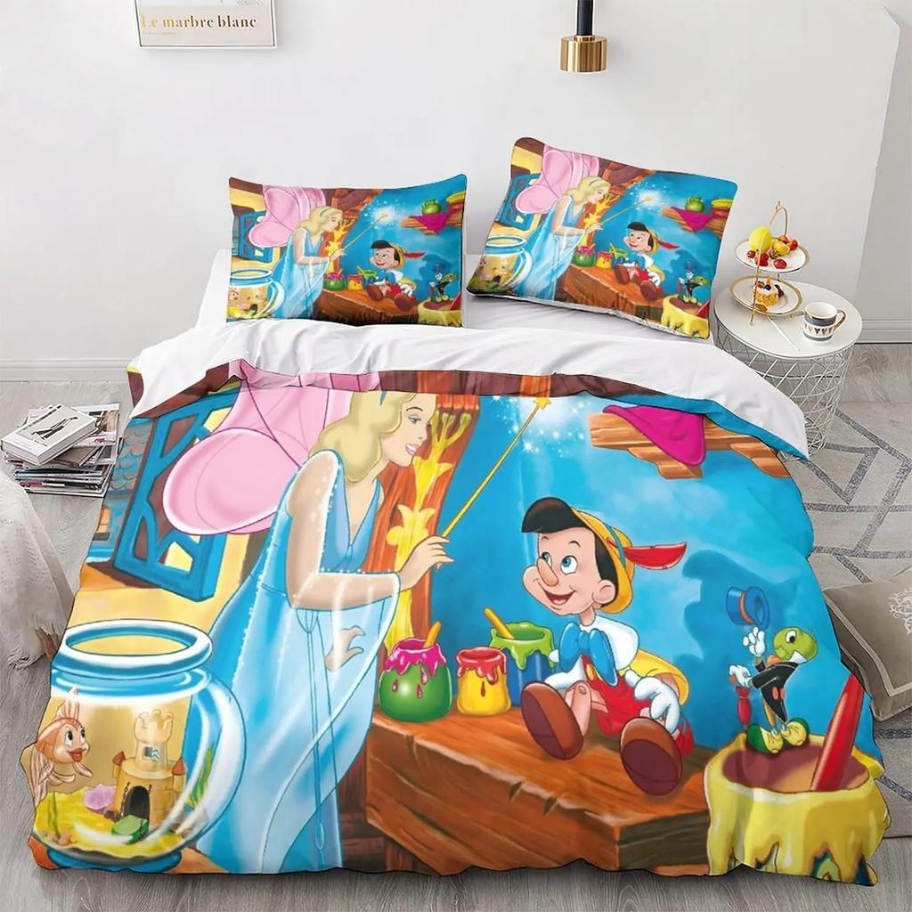 3D Gedruckte Pinocchio Bettbezug Kissenbezug Pinocchio Bettwäsche Set Erwachsener Junge Mädchen Schlafzimmer Dekoration Kinder Einzel Doppel