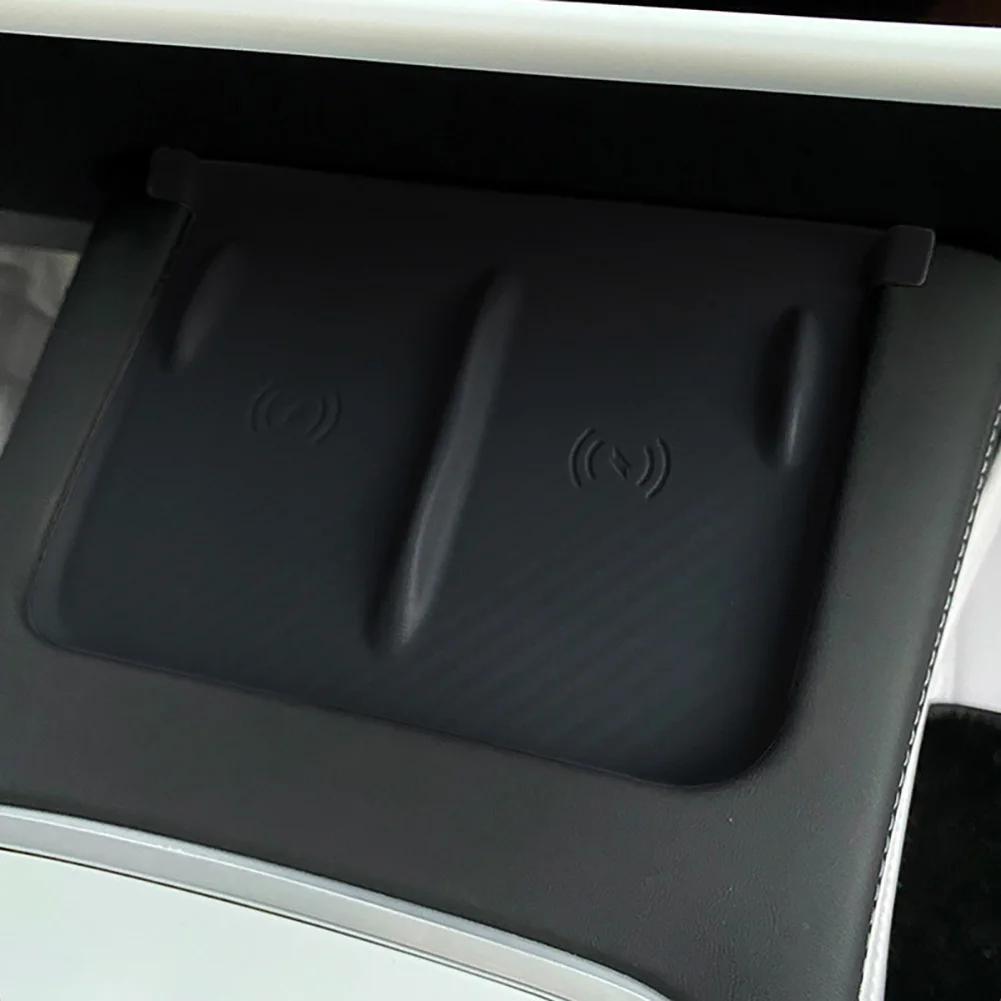 Car Silicone Wireless Charging Pad Non-Slip Mat Dust-Proof Charger Protect Cover Accessories For Tesla Model 3 Y 2024 2024 2024