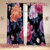Flat Printing Curtains Without Rod Floral Elegance Black April Fools Is Day Festival Creative Curtain Set Of 2 Made Polyester Washable